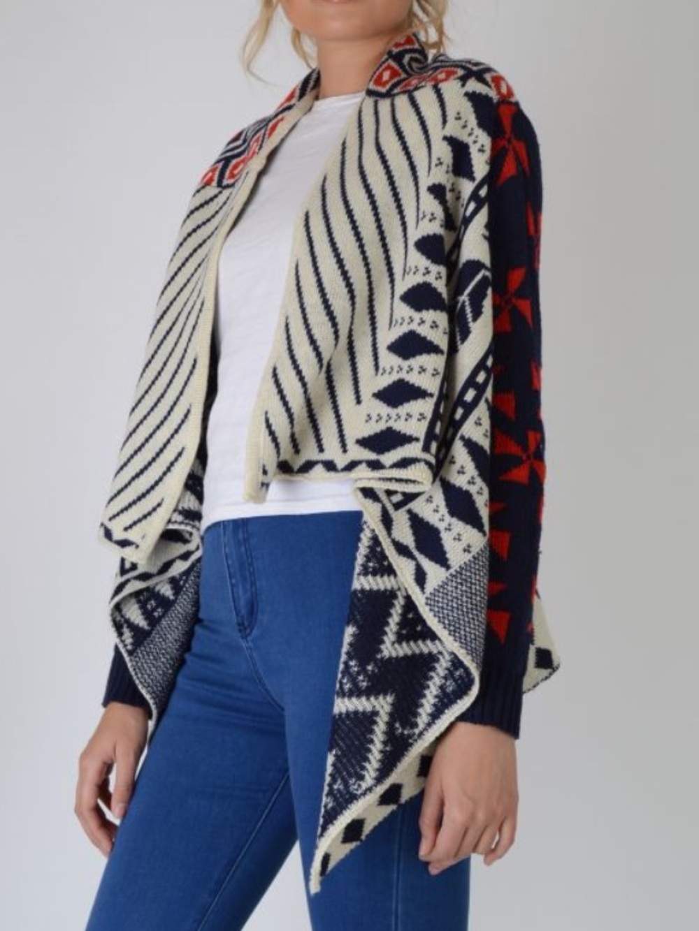 Haute society Aztec wrap sweater multi one size